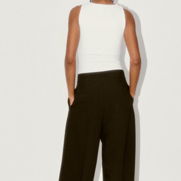 ZARA WHITE SPANDEX STRETCH KNOTTED TWIST KEYHOLE BODYSUIT - Picture 8 of 10